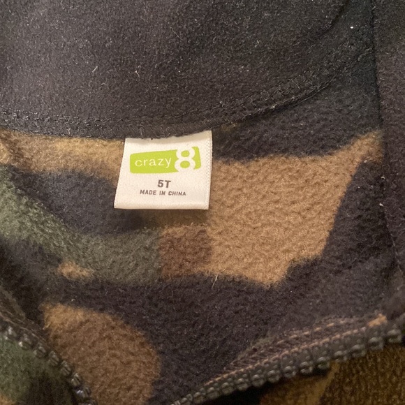 Boys Camo Fleece Quarter Zip Pullover Sweatshirt Size 5T - Picture 4 of 4